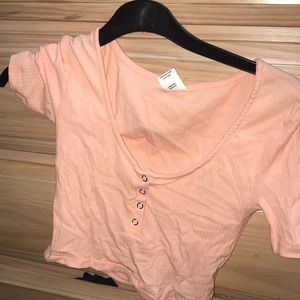 pink crop top